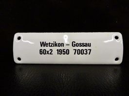 KLEINES ALTES EMAILSCHILD WETZIKON 1950
