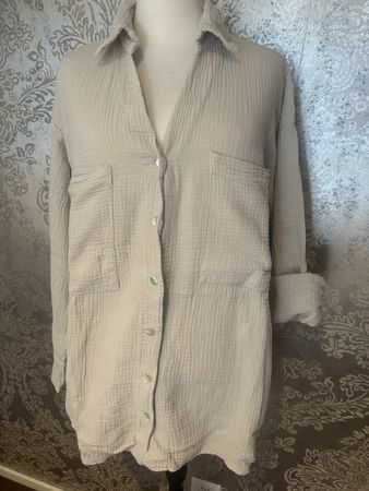 Musselin Bluse beige Gr. 40