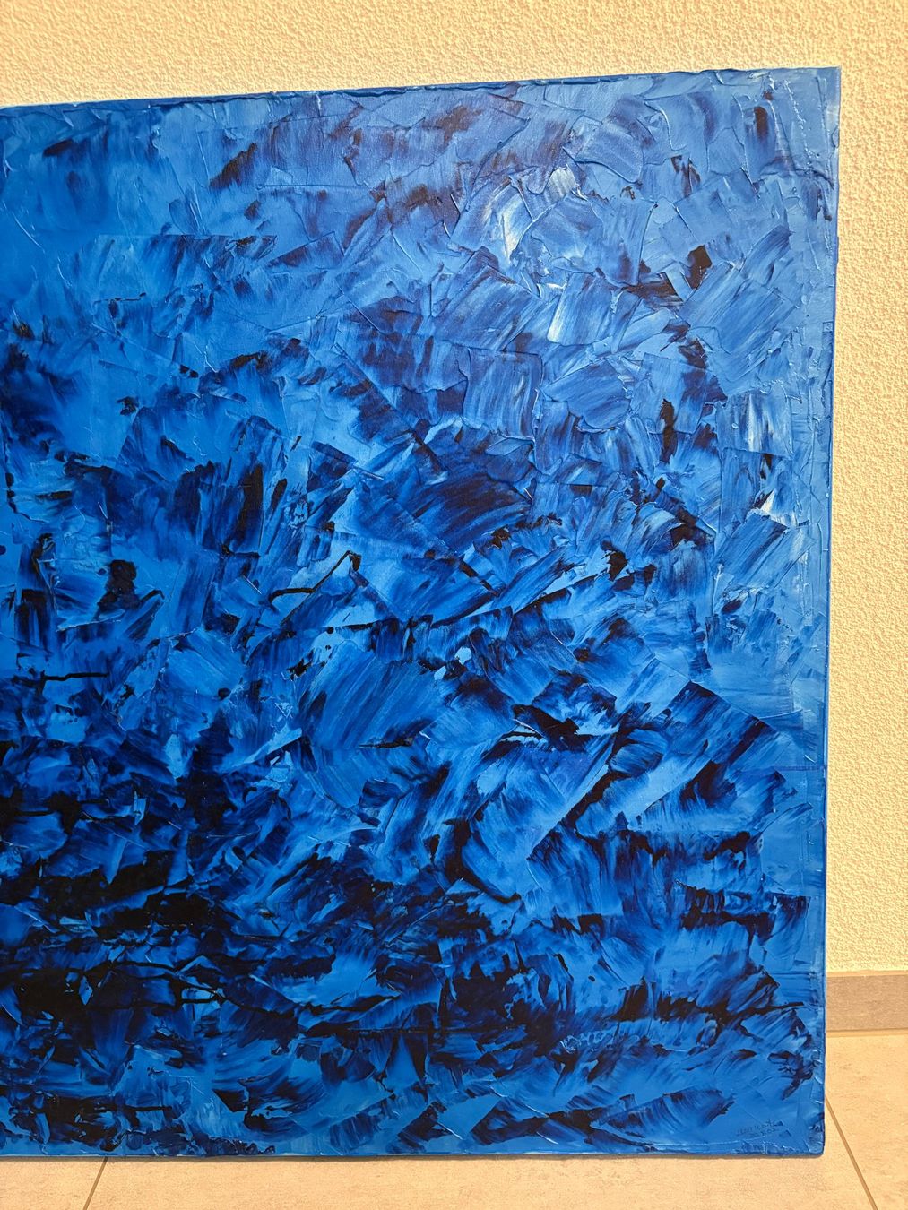 Dipinti: 100cm breitx 80cmhoch Acryl Gemälde blau – Usato da Ottenbach venduto da TimelessEmotions. 5