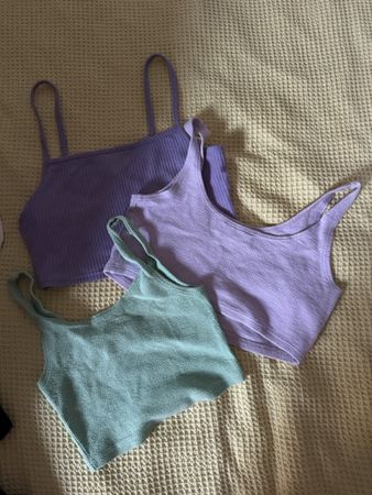 3 Crop Tops Grösse S Lila Mint Neu