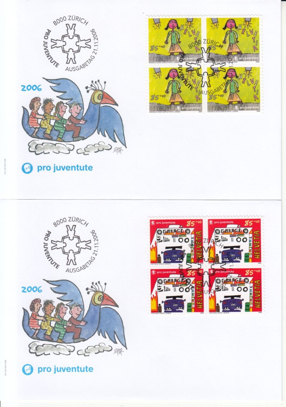 Tous les timbres: SBK J381A - J384A im 4er-Block FDC – D'occasion à Bürglen TG par StampGraf 1