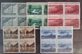 4324) B71-75, Pro Patria im 4-Block postfrisch/ falz Kt. 43
