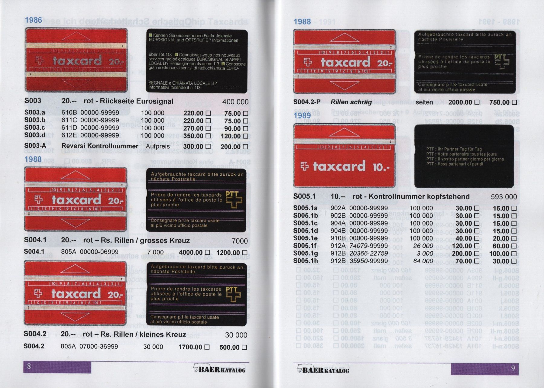 Swisscom Schede telefoniche: Schweizer Schalter-Taxcard KATALOG 1982 - 2020 – Nuovo (secondo la descrizione) da Eglisau venduto da Chperfins 1