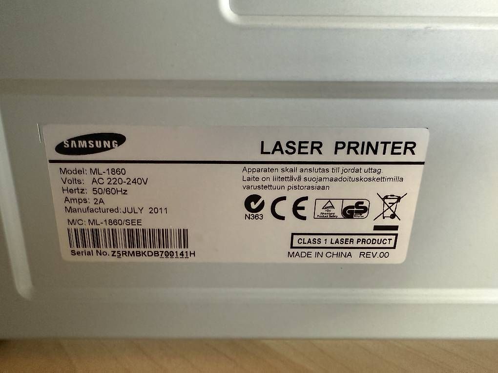 Samsung Drucker: Laserdrucker Laserprinter Samsung ML-1860 – Gebraucht aus Winterthur von jgroeble 4