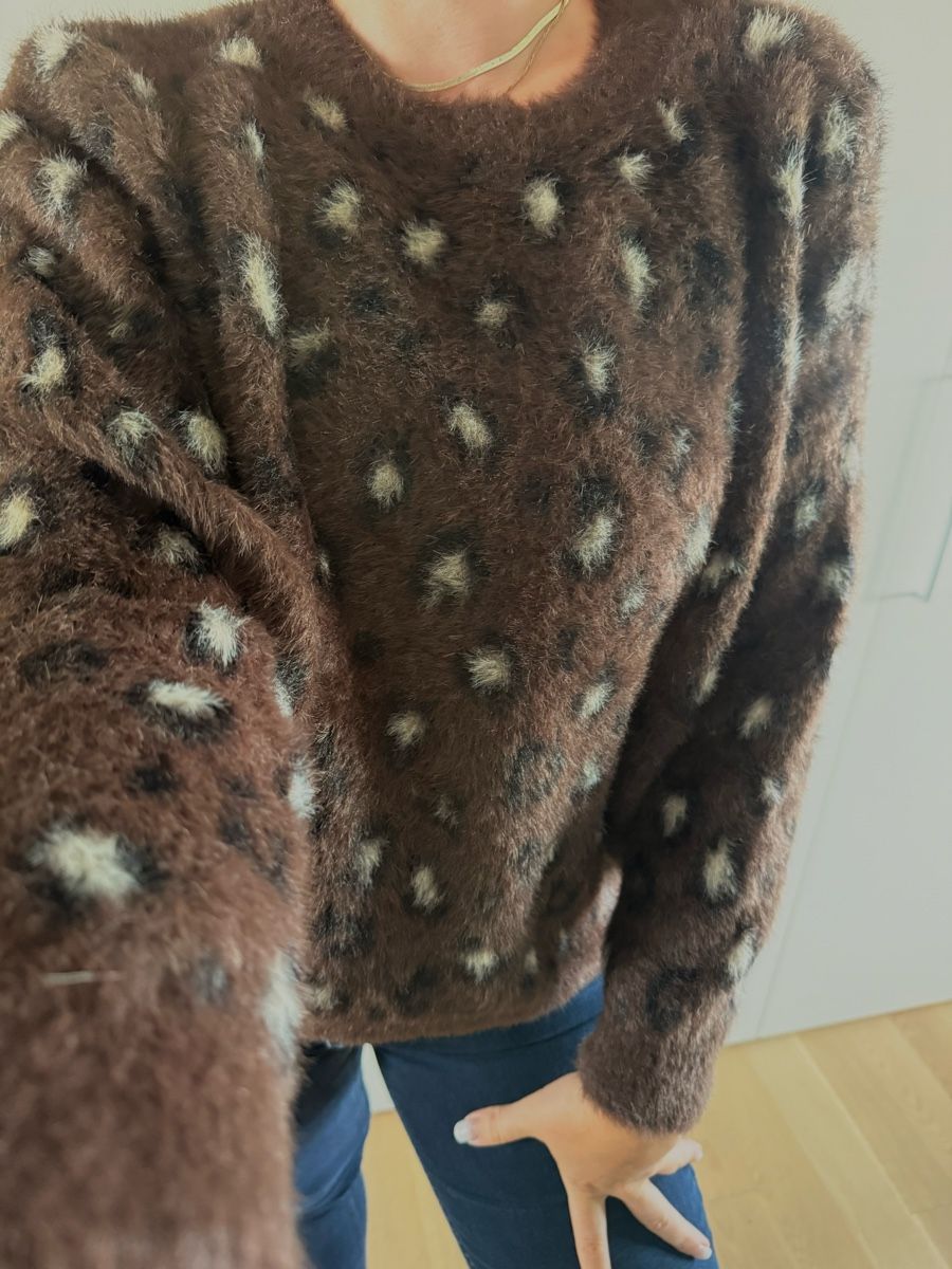 Heine Maglioni & Felpe: Pullover Leo Muster braun M Damen heine Flausch Pulli  – Usato da Staad SG venduto da Chirrari 1