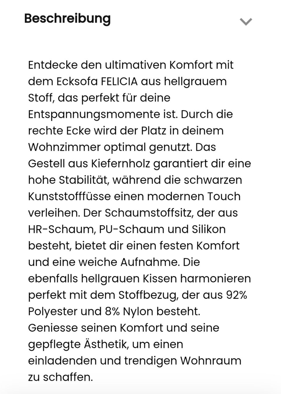 Divani: Ecksofa FELICIA Stoff hellgrau von Conforama – Nuovo (secondo la descrizione) da Laupen ZH venduto da Dirk.S.3 4