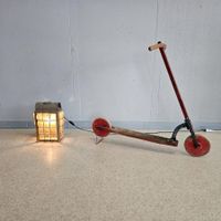 Antik Laufrad Trottinett Roller Holzlaufrad Kinderroller