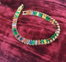 Regenbogen Kristall Armband, 18k vergoldet