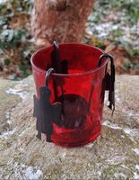 Windlicht/Teelicht speziell rot Engel,Weihnachten , ○ 7cm