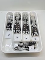 Besteck Set Rostfrei mit Holzoptik Griffen 26-teilig