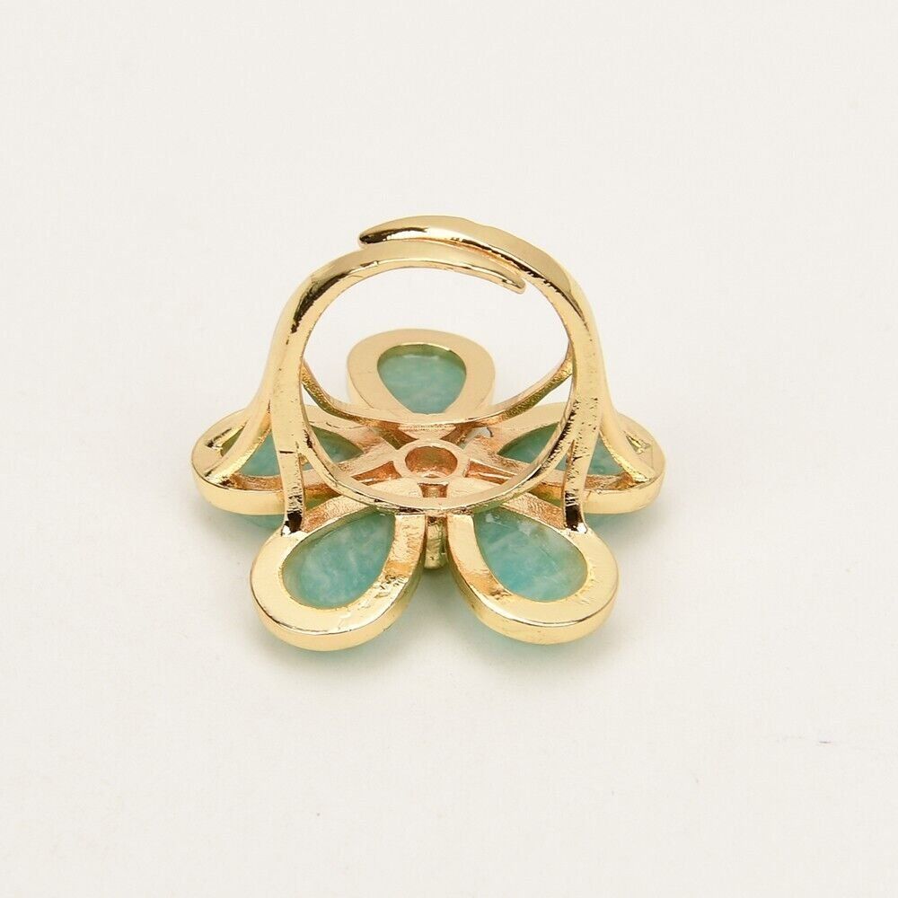 Ringe: SALE Amazonit Ring Grösse US Bague Fleur Gr. 60 ajustable – Neu (gemäss Beschreibung) aus Prilly von ilyria73 5