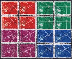 1952, Nr.309-312 Viererblöcke mit Ersttagsstempel, Kat:100.-