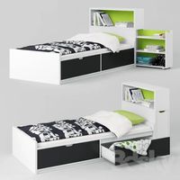 Komplett-Set: Bett (90x200 cm) mit 2 Schubladen