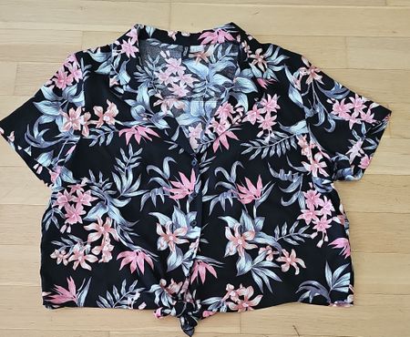 Chemisier d'été à fleurs tropicales - Taille 42