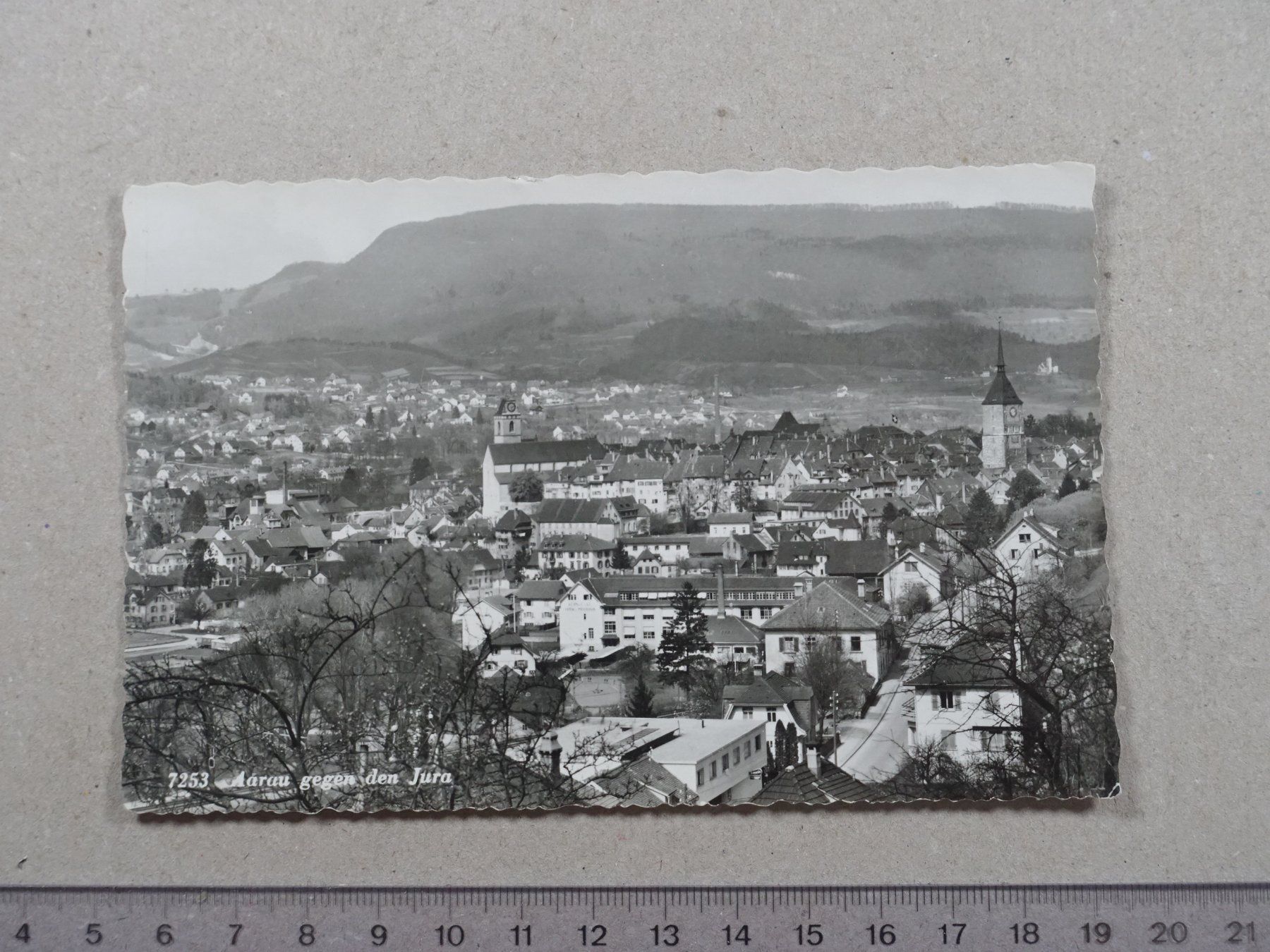 Cartoline postali: Aarau, gegen den Jura, 1959 – Usato da Lenzburg venduto da fh1