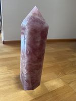 11kg Rosenquarz Kristall Spitze Obelisk Höhe 43 cm Brasilien