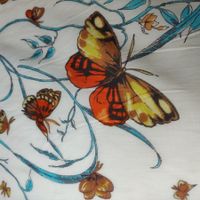 Top ital. Baumwolle Batist 1.5x1.40m Farfalle arancione