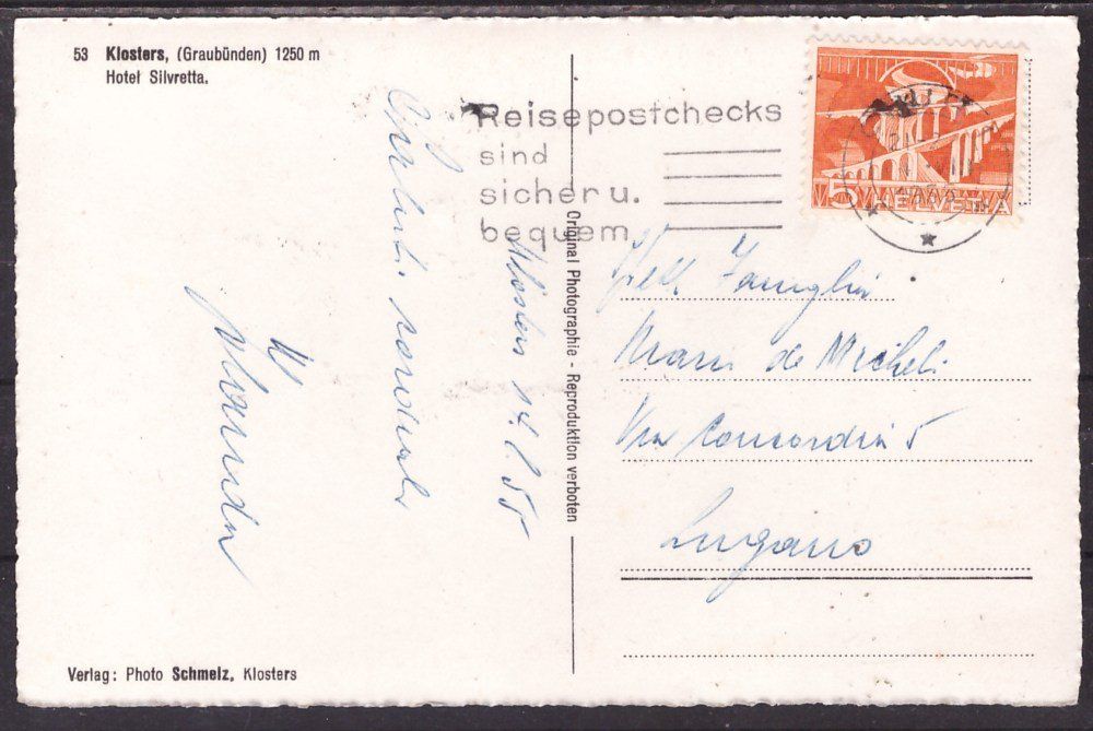 Cartes postales: Klosters Hotel Silvretta – D'occasion à Bichelsee par Gloeckner 1