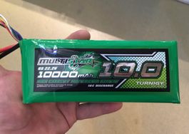 1x lipo 6s 22.2V 10’000mah Turnigy XT90