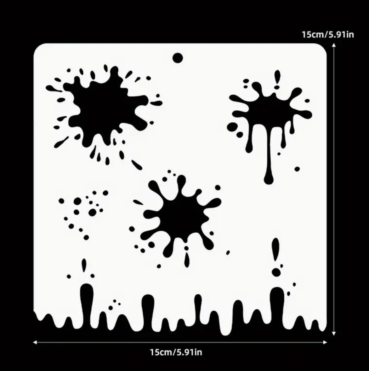 Sciablone: 1x Malschablone Kleckse 15x15 cm – Nuovo e nell'imballaggio originale da Frenkendorf venduto da jazzplatten 1