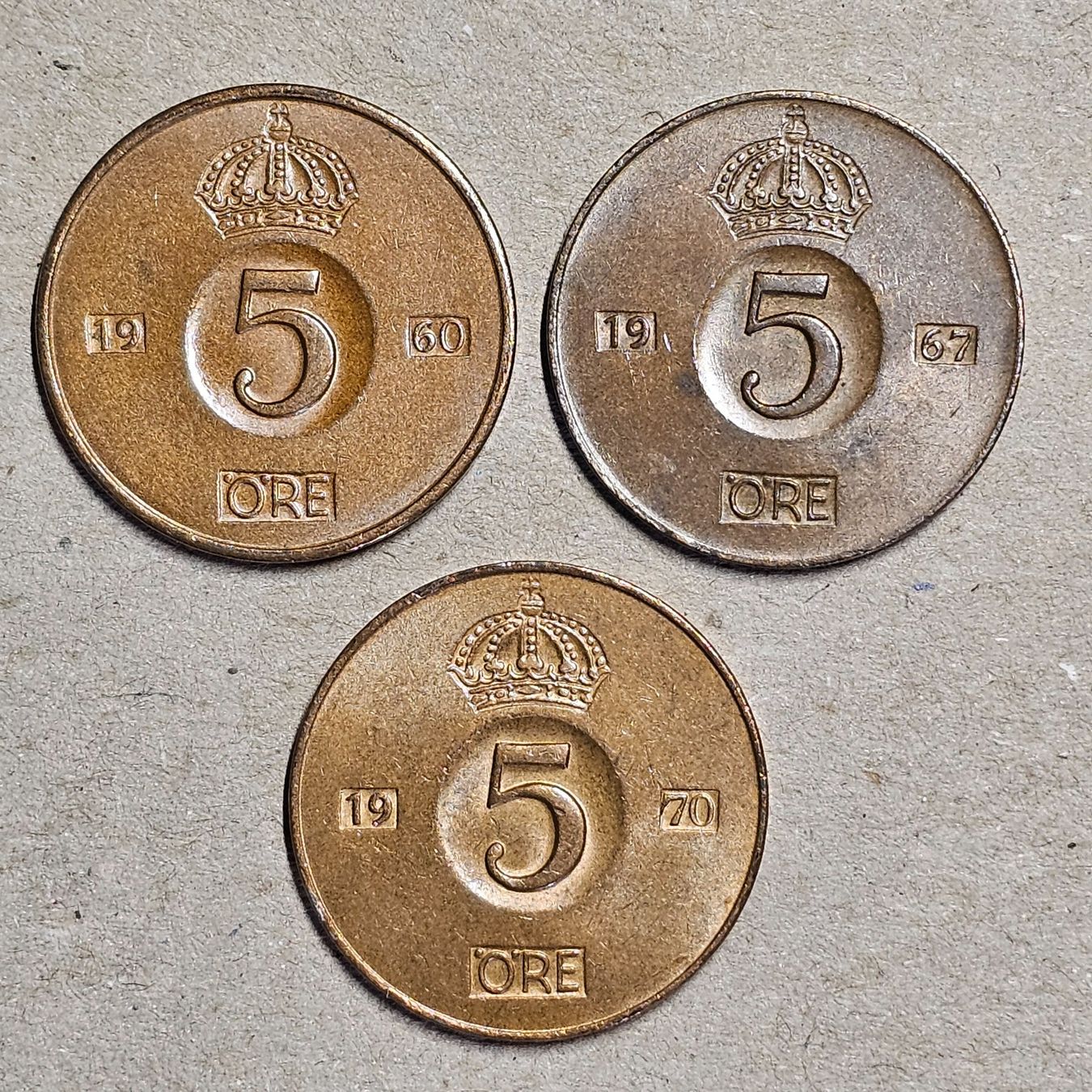 Alle Münzen: Suède - 3x 5 öre (TTB/SS) – Gebraucht aus Bullet von liowus77