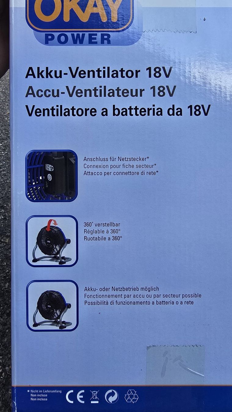 Ventilateurs: Akku-Ventilator 18V Neu und OVP – Neuf avec emballage d'origine à Dussnang par kevin0812 1