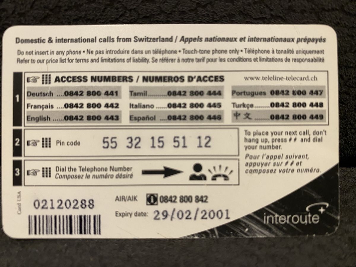 Telefon- & Taxkarten: Teleline – Gebraucht aus Lausanne von babacard10 1