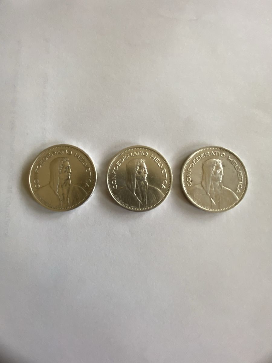 Tutti le monete: 3 Belles pièces de 5.- fr argent – Usato da Corsier-sur-Vevey venduto da Ginoarturo 1