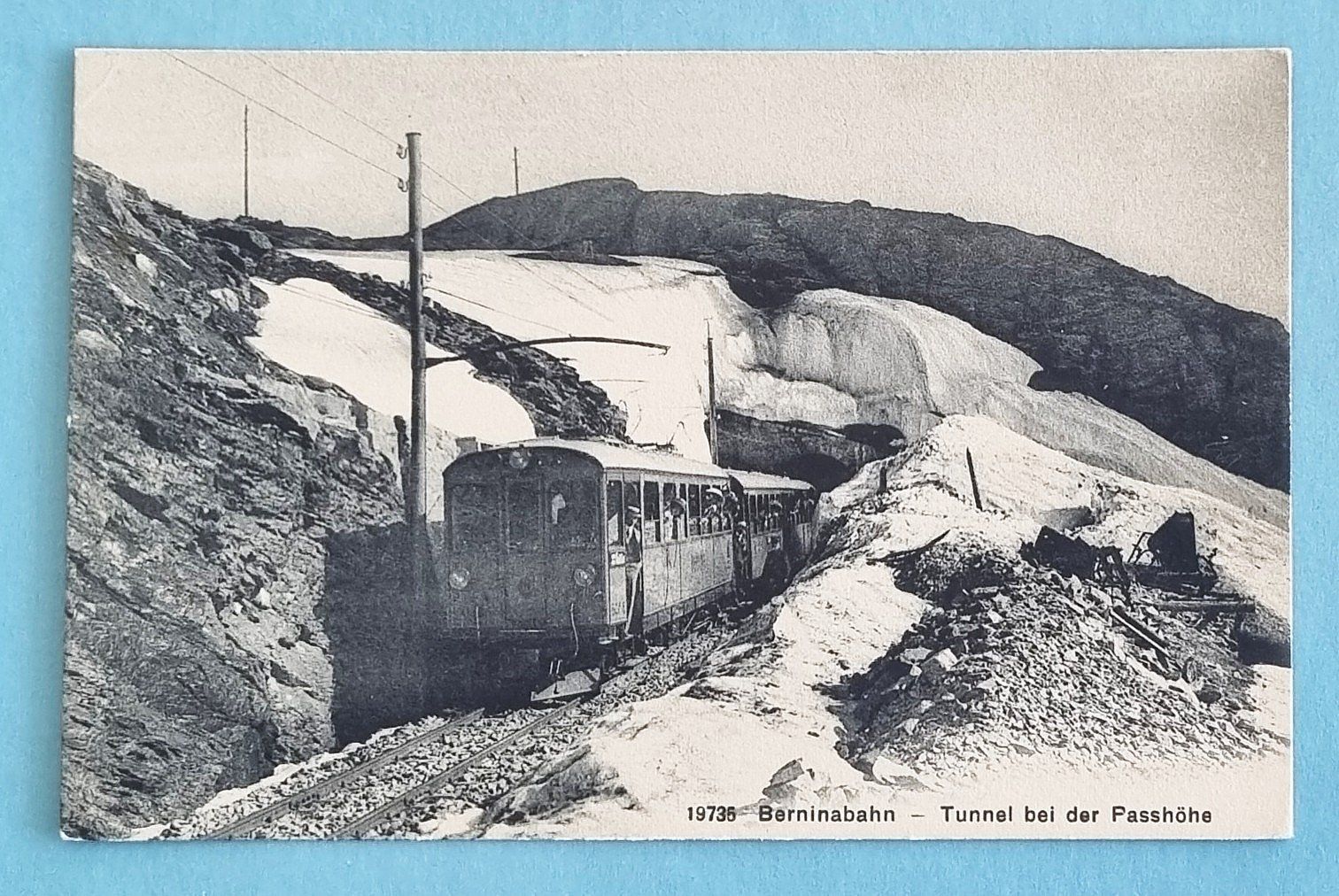 Cartoline postali: Berninabahn - RhB - Tunnel Passhöhe - TOP – Usato da Rothrist venduto da RROENK