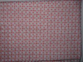 Baumwollstoff weiss orange/rose Tupfen Reststück