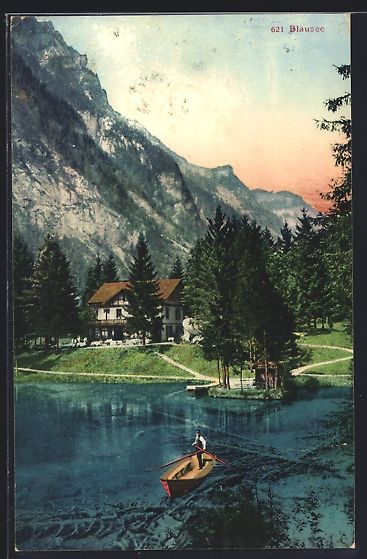 Cartes postales: AK Blausee, Partie am Wasser, 1914 – D'occasion à Berlin par bartko-reher