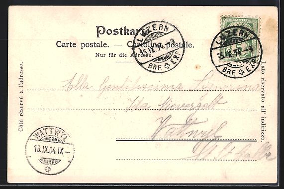 Cartoline postali: AK Luzern, Ansicht mit Rigi, Bahnhof – Usato da Berlin venduto da bartko-reher 1