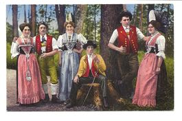 Gruppen-Bild mit Appenzeller-Trachten (AI/AR) um 1915