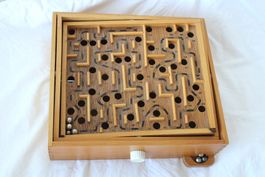 Vintage, Holz-Labyrinthe mit 8 Metall Kugeln