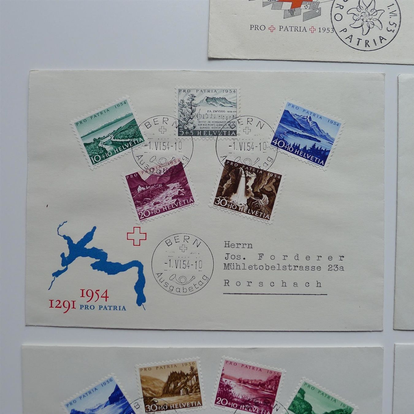 Tutti i francobolli: Pro Patria 1953-1957 FDC's, EINMALIG!!! – Usato da Ebikon venduto da SilvioFreund 2