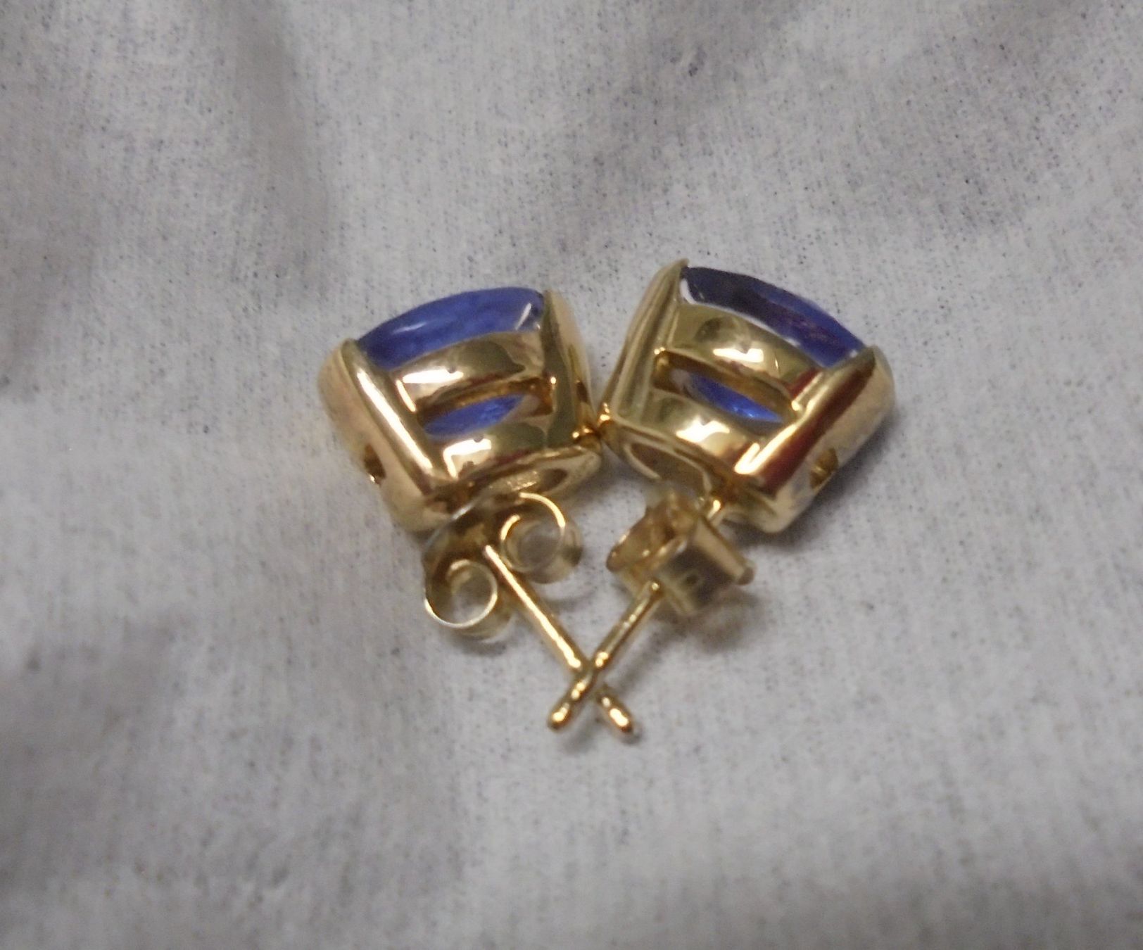 Ohrringe & -stecker: Echtschmuck: Silberohrstecker vergoldet mit Blauem Fluorit – Neu (gemäss Beschreibung) aus Zuchwil von maumauchi 7