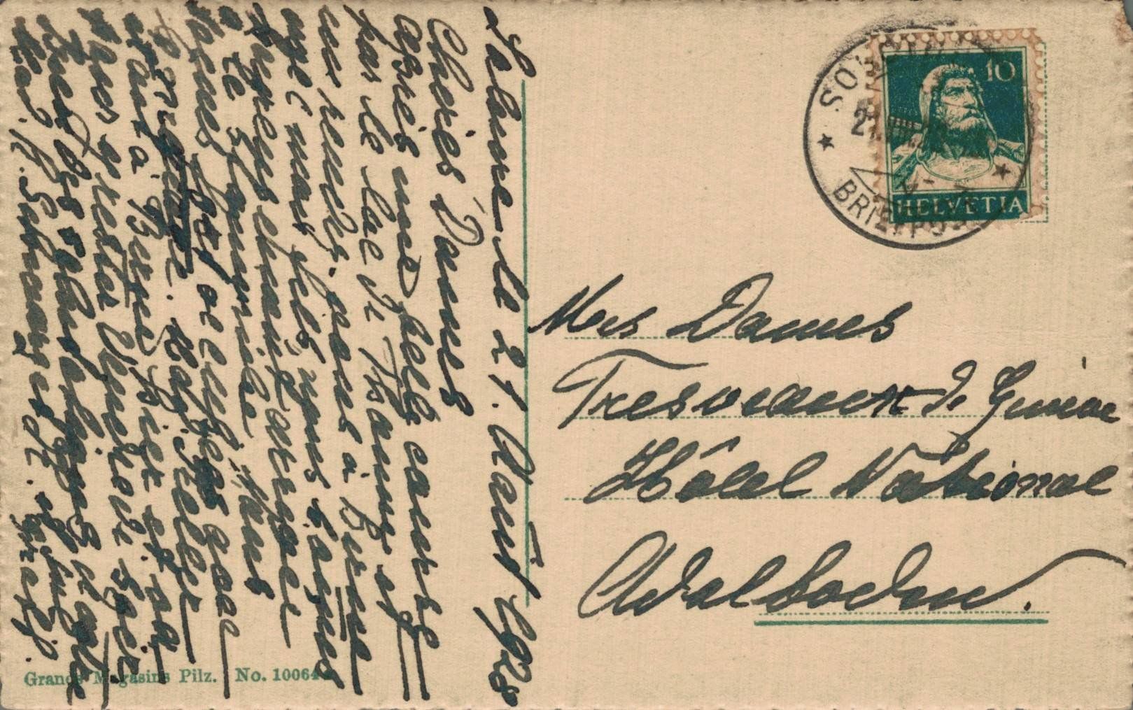 Cartoline postali: Seltene Ansichtskarte Solothurn mit Uhrturm, 1928 – Usato da Luzern venduto da Kartenansicht 1