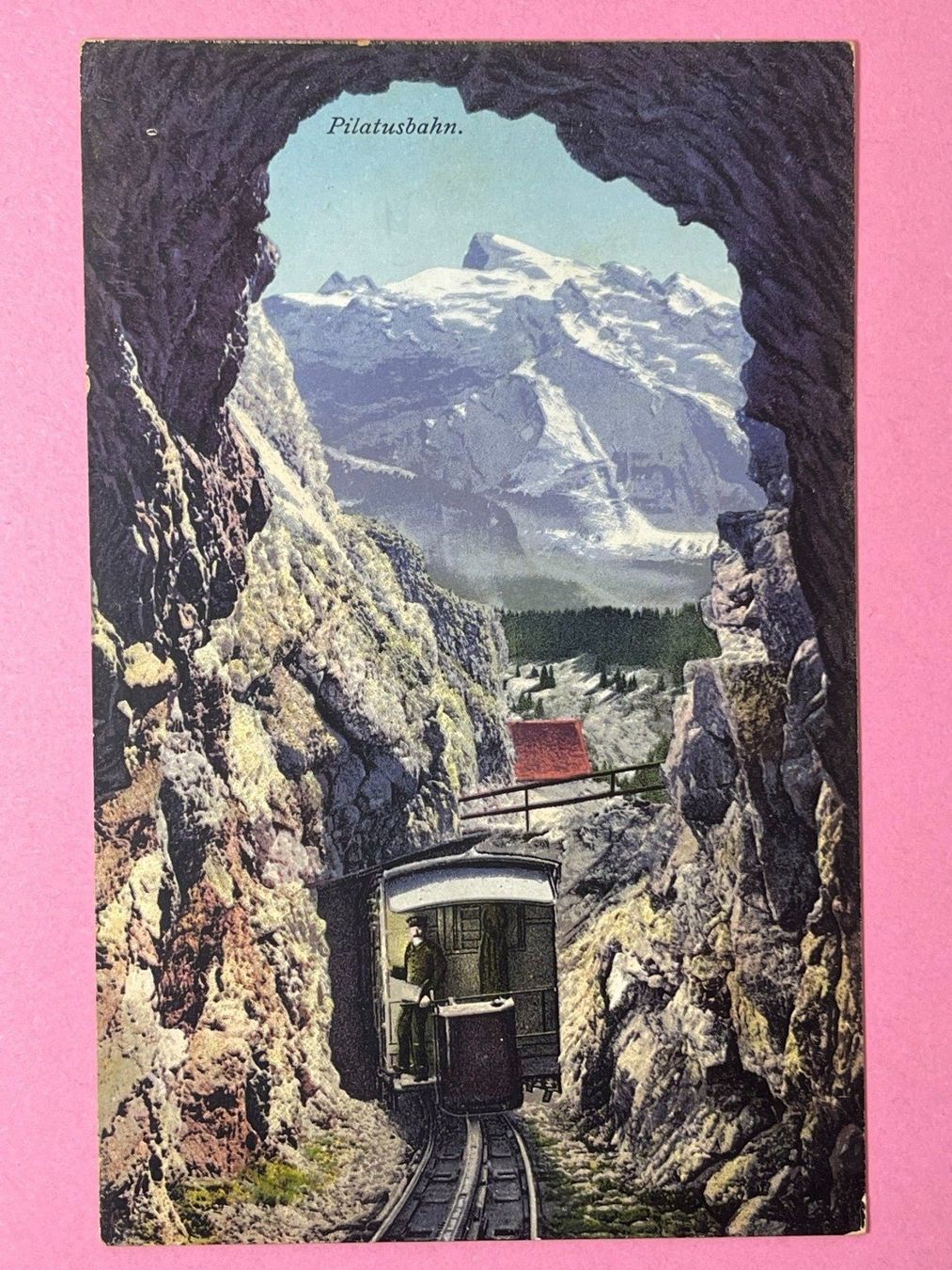 Cartoline postali: Pilatusbahn - Tunnel mit Blick auf den Titlis – Usato da Steg VS venduto da danwer74