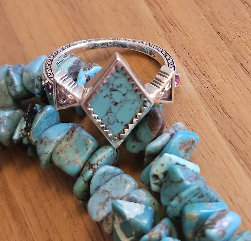 Thomas Sabo Anelli: Thomas Sabo Ring in türkis, 55-56 – Usato da Neuhausen venduto da Nemoli