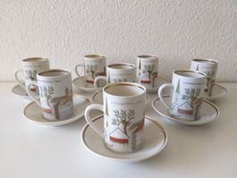 SUISSE LANGENTHAL 8 x tasses à café + soucoupes (1964+1972)