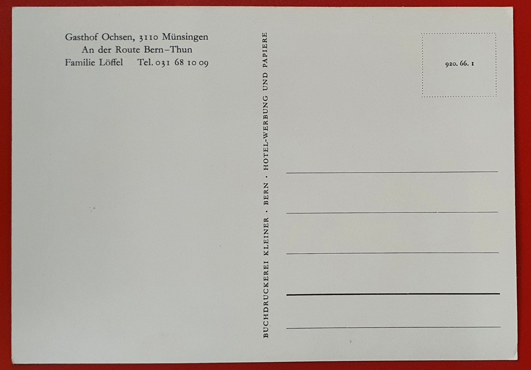 Cartoline postali: Münsingen - Gasthof Ochsen – Usato da Kreuzlingen venduto da Rschweiz1 1
