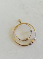 Pendentif cercle or jaune et blanc élégant - 14karats