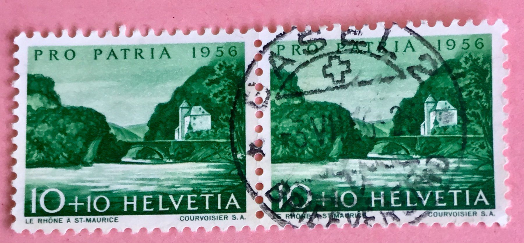 Tutti i francobolli: Nr.B 77 Paar GESTEMPELT 1956 Basel    – Usato da Aarau venduto da Billa007
