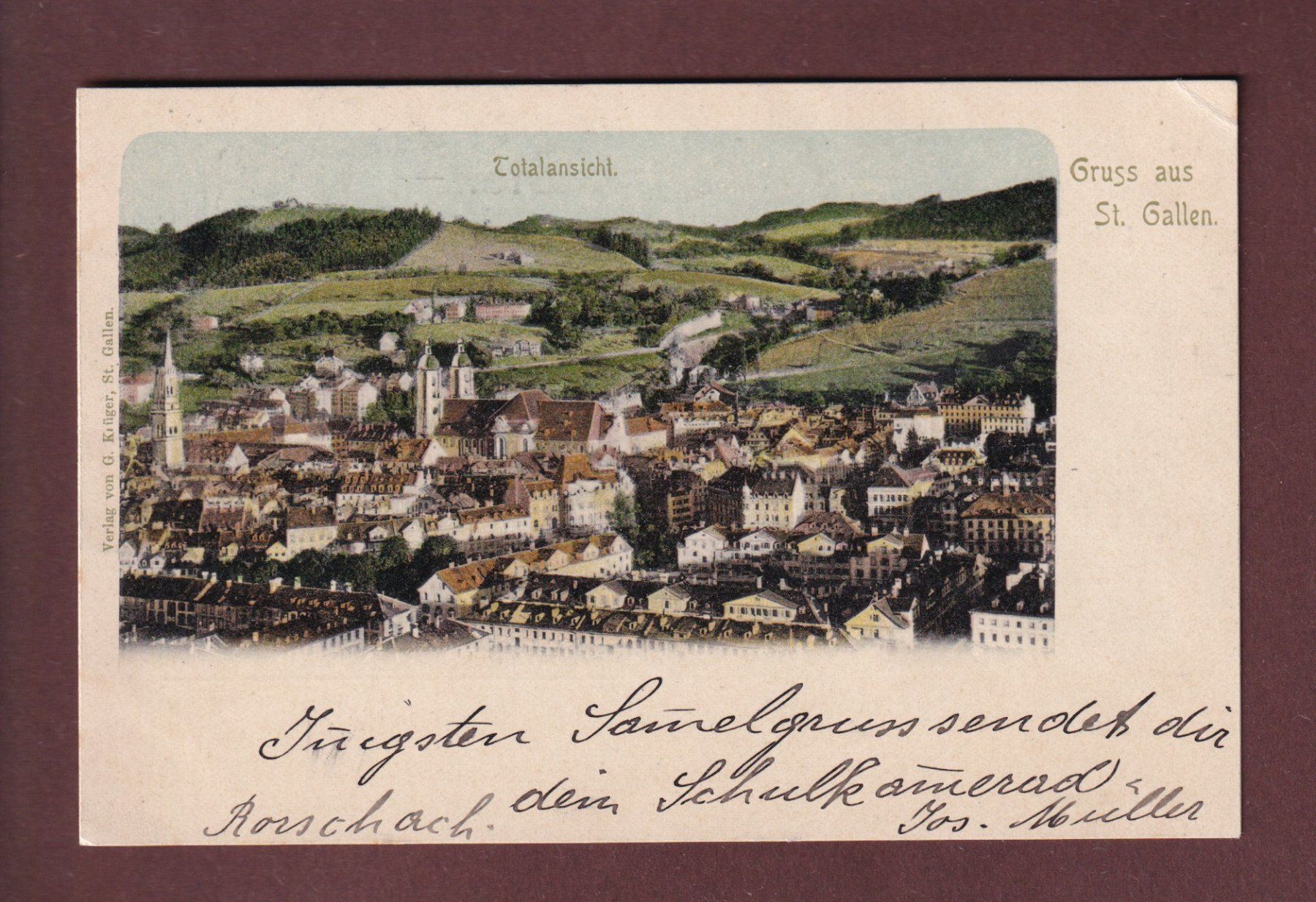 Cartes postales: Gruss aus ST. GALLEN - Teilansicht - 1902 // Eckbug // – D'occasion à Pully par nicecards