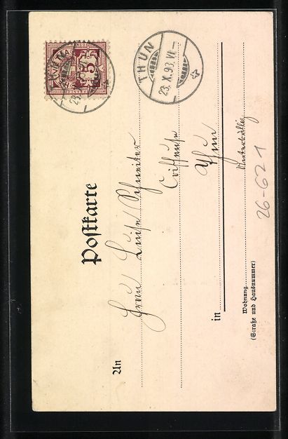 Cartoline postali: Vorläufer-Künstler-AK Handgemalt: 1893 – Usato da Berlin venduto da bartko-reher 1