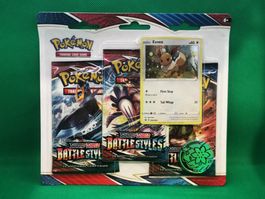Pokemon Battle Styles 3 Booster Blister + Promo Holo Eevee