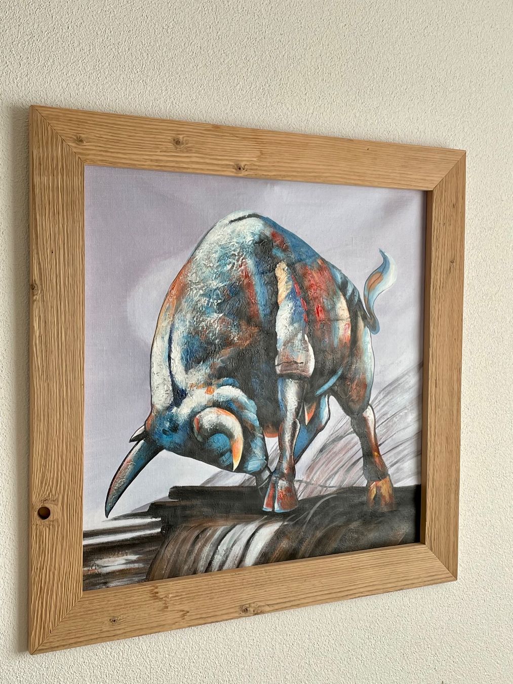 Foto & Immagini: Bild Stier auf Leinwand in Öl oder Acryl – Usato da Brunnen venduto da Holz-style 5