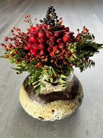 Keramikvase - Lave-/Blasenglasur - Unikat - 70er Stil - Deko