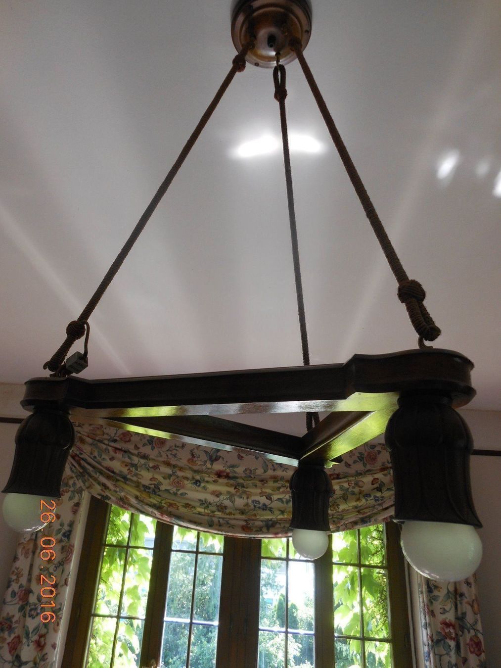 Lampade: Antike Jugendstillampe aus Holz – Usato da Lenzburg venduto da mayfair02 2
