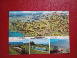 Ak Bahn Appenzell mit Panorama Relief